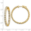 14k Diamond Round Hoop w/Safety Clasp Earrings