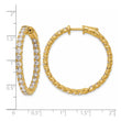 True Origin 14k 4 7/8 carat Lab Grown Diamond VS DEF Patented Safety Clasp In and Out Hoop Earrings - Birthstone Company