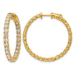 True Origin 14k 4 7/8 carat Lab Grown Diamond VS DEF Patented Safety Clasp In and Out Hoop Earrings - Birthstone Company