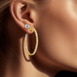 True Origin 14k 7 1/4 carat Lab Grown Diamond VS DEF Patented Safety Clasp In and Out Hoop Earrings - Birthstone Company