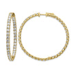 True Origin 14k 7 1/4 carat Lab Grown Diamond VS DEF Patented Safety Clasp In and Out Hoop Earrings - Birthstone Company
