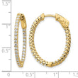 14k Diamond Oval Hoop w/Safety Clasp Earrings - Birthstone Company