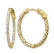 14k Diamond Oval Hoop w/Safety Clasp Earrings - Birthstone Company