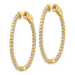 14k Diamond Oval Hoop w/Safety Clasp Earrings