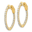14k Diamond Oval Hoop w/Safety Clasp Earrings