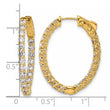 14k Yellow Gold 2 1/2 carat Lab Grown Diamond VS/SI+ G+ Oval In and Out Safety Clasp Hoop Earrings - Birthstone Company