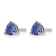 14k White Gold Trillion Tanzanite Post Earrings - Birthstone Company