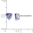 14k White Gold Trillion Tanzanite Post Earrings - Birthstone Company