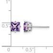 14k White Gold 5mm PrinceSterling Silver Cut Amethyst Earrings - Birthstone Company