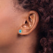 14k 6mm PrinceSterling Silver Cut Blue Topaz Earrings - Birthstone Company