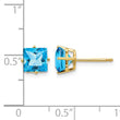 14k 6mm PrinceSterling Silver Cut Blue Topaz Earrings - Birthstone Company
