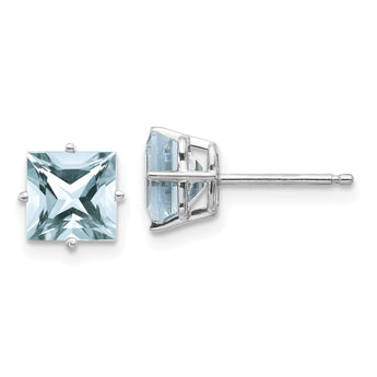 14k White Gold Aquamarine Earrings