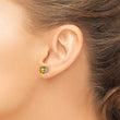 14k White Gold 6mm PrinceSterling Silver Cut Citrine Earrings - Birthstone Company
