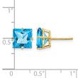 14k 8mm Square Step Cut Blue Topaz Earrings - Birthstone Company