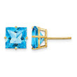 14k 8mm Square Step Cut Blue Topaz Earrings - Birthstone Company