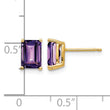 14k 7x5mm Emerald Cut Amethyst Earrings - Birthstone Company