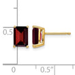 14k 7x5mm Emerald Cut Garnet Earrings - Birthstone Company