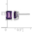 14k White Gold 7x5mm Emerald Cut Amethyst Earrings - Birthstone Company