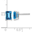 14k White Gold 7x5mm Emerald Cut Blue Topaz Earrings - Birthstone Company