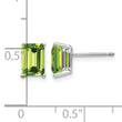 14k White Gold 7x5mm Emerald Cut Peridot Earrings - Birthstone Company