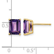 14k 8x6mm Emerald Cut Amethyst Earrings - Birthstone Company