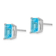 14k White Gold 8x6mm Emerald Cut Blue Topaz Earrings - Birthstone Company