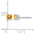 14k White Gold 4mm Citrine Earrings - Birthstone Company