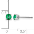 14k White Gold Emerald Earrings - Birthstone Company