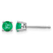 14k White Gold Emerald Earrings - Birthstone Company