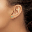 14k White Gold 4mm Peridot Earrings - Birthstone Company