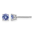 14k White Gold Tanzanite Post Earrings - Birthstone Company