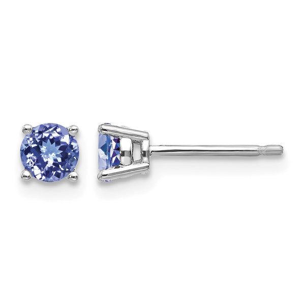 14k White Gold Tanzanite Post Earrings - Birthstone Company