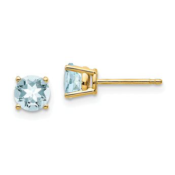 14k Aquamarine Post Earrings