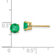 14k Emerald Post Earrings