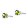 14k White Gold 5mm Peridot Earrings - Birthstone Company