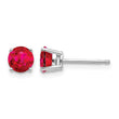 14k White Gold Ruby Earrings - Birthstone Company
