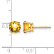 14k 6mm Citrine Checker Earrings - Birthstone Company