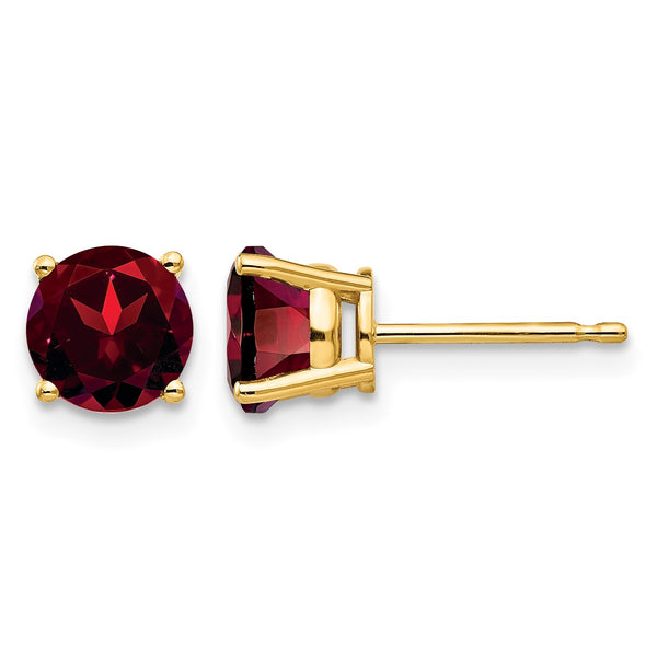 14k 6mm Garnet Post Earrings - Birthstone Company