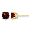 14k 6mm Garnet Checker Earrings - Birthstone Company
