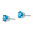 14k White Gold 6mm Blue Topaz Checker Earrings - Birthstone Company
