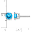 14k White Gold 6mm Blue Topaz Checker Earrings - Birthstone Company