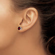 14k White Gold 6mm Garnet Earrings - Birthstone Company