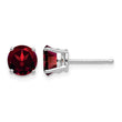 14k White Gold 6mm Garnet Earrings - Birthstone Company