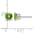 14k White Gold 6mm Peridot Earrings - Birthstone Company