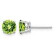 14k White Gold 6mm Peridot Earrings - Birthstone Company