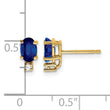 14K 6x4mm Oval Sapphire VS Diamond Earrings - Birthstone Company
