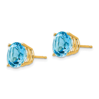 14k 10mm Blue Topaz Earrings - Birthstone Company