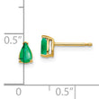 14k Emerald Post Earrings