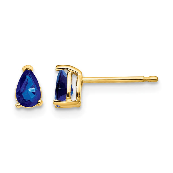 14k Sapphire Post Earrings - Birthstone Company