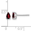 14k White Gold 5x3mm Pear Garnet Earrings - Birthstone Company